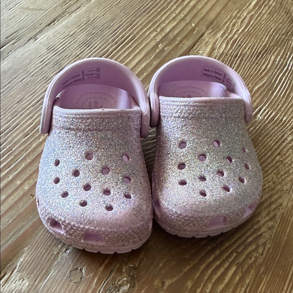 CROCS Sparkly Pink Kids Sandals